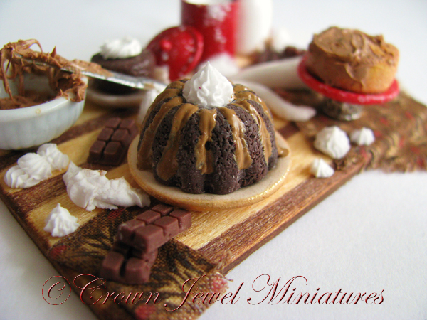 Crown Jewel Miniatures Decorating Chocolate Cake